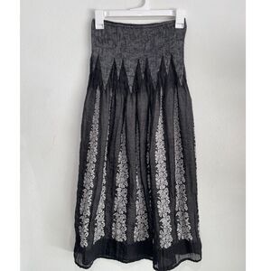 Lapiz pull on skirt VTG Y2K flare smocked convertible floral women one size